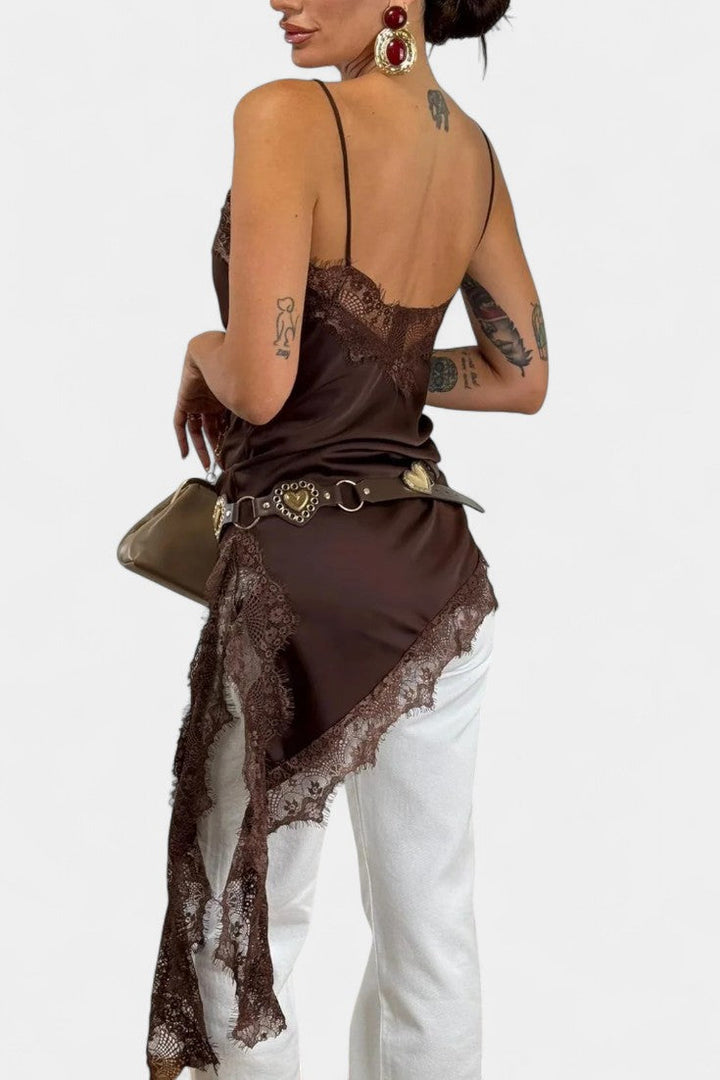Robe Mini Katarina avec Bretelles et Dentelle