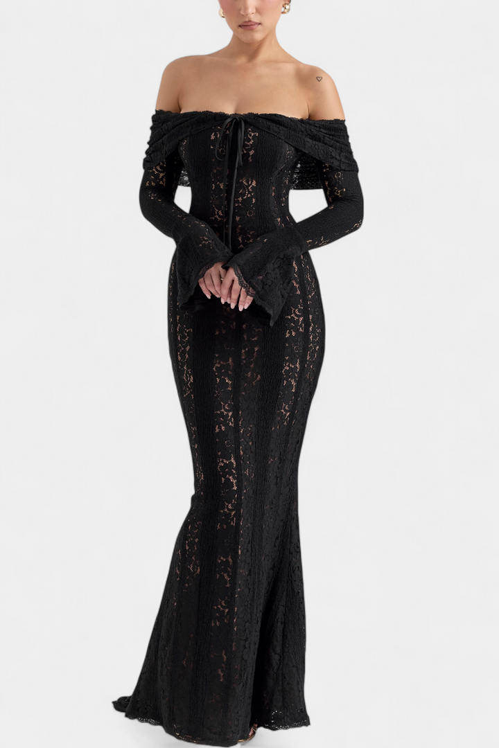 Robe Maxi Josipa avec Épaules Dégagées