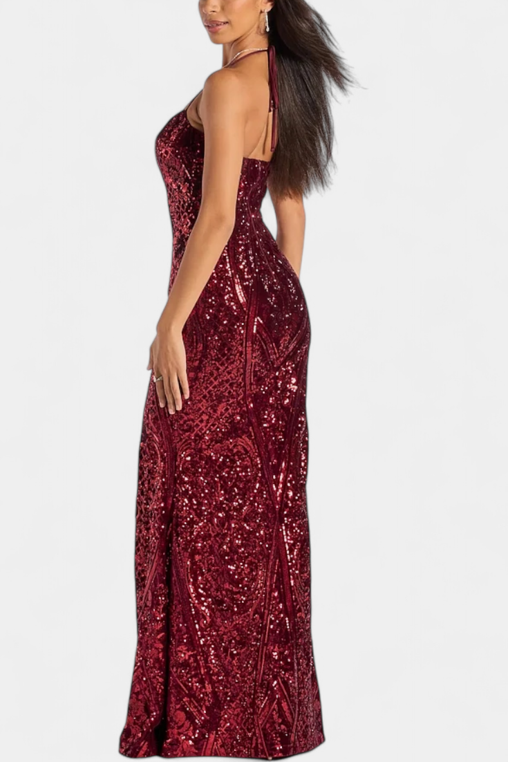 Robe Marijana avec Décolleté Halter et Paillettes