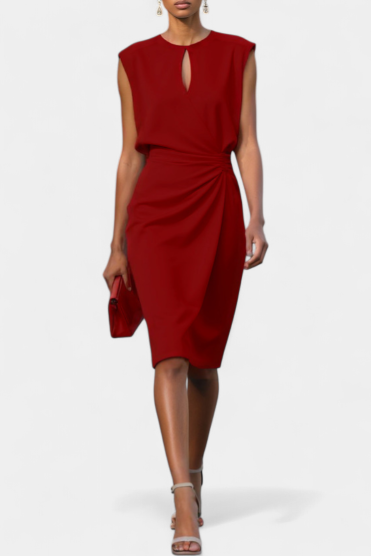 Robe Midi Maša avec Manches Longues et Décolleté Rond