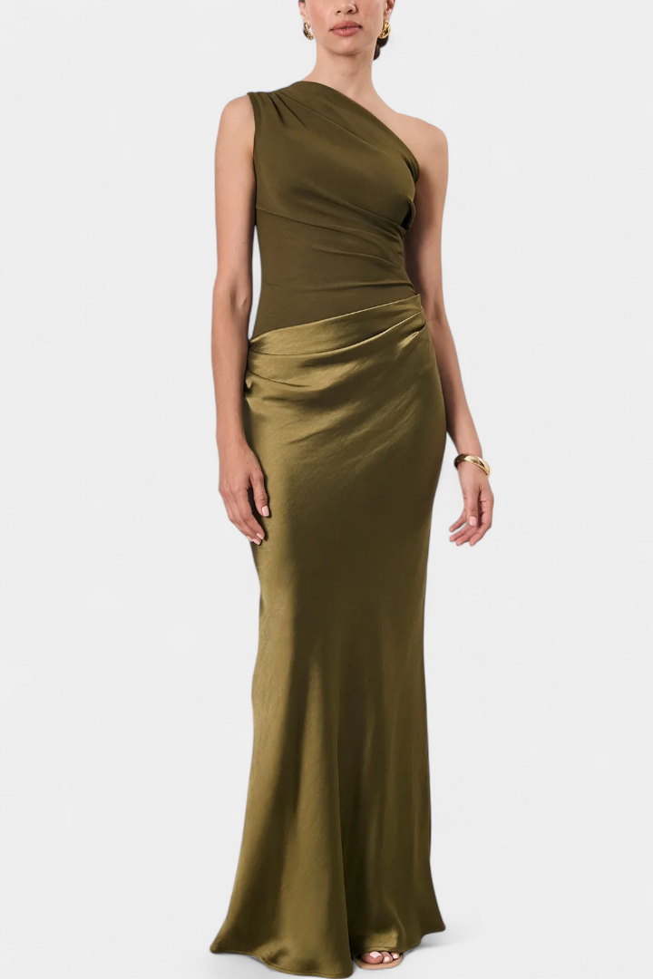 Robe Longue de Soirée avec Décolleté Asymétrique