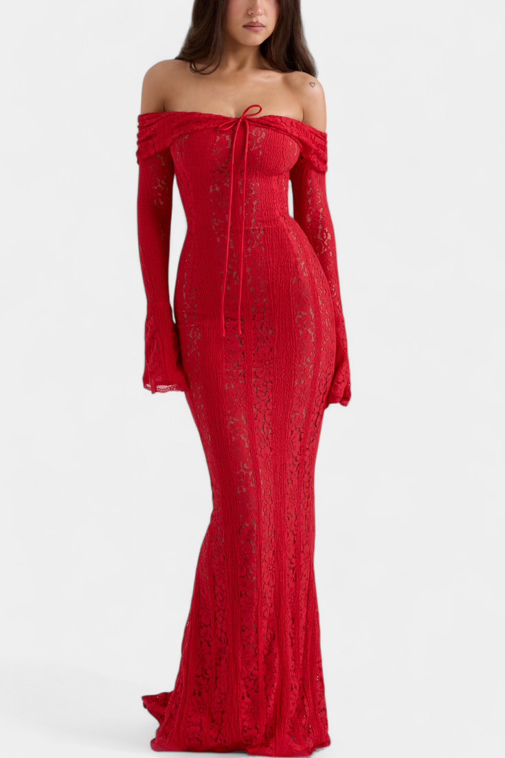 Robe Maxi Josipa avec Épaules Dégagées