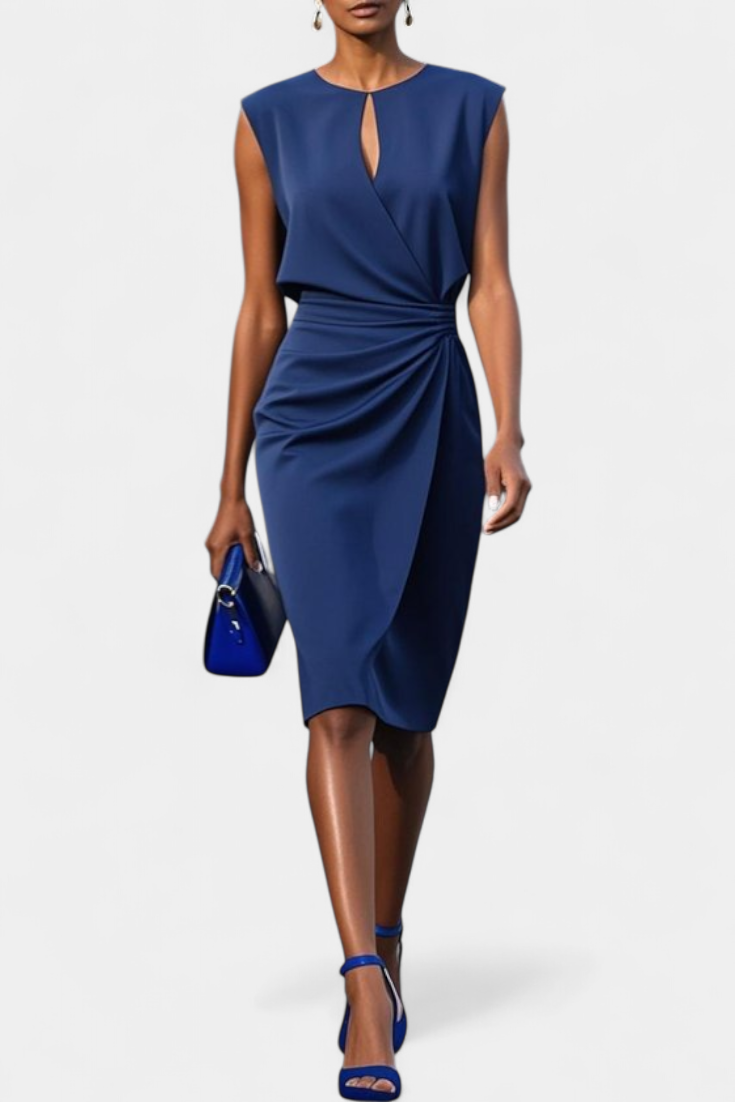 Robe Midi Maša avec Manches Longues et Décolleté Rond