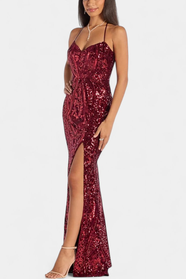 Robe Marijana avec Décolleté Halter et Paillettes