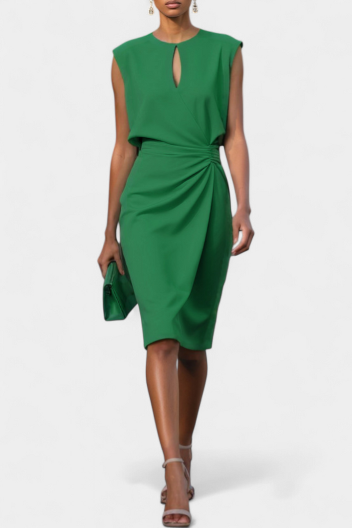 Robe Midi Maša avec Manches Longues et Décolleté Rond