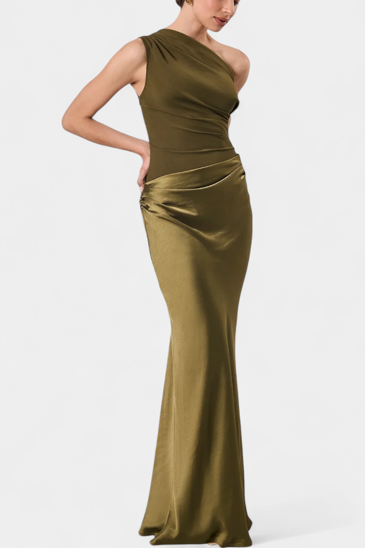 Robe Longue de Soirée avec Décolleté Asymétrique