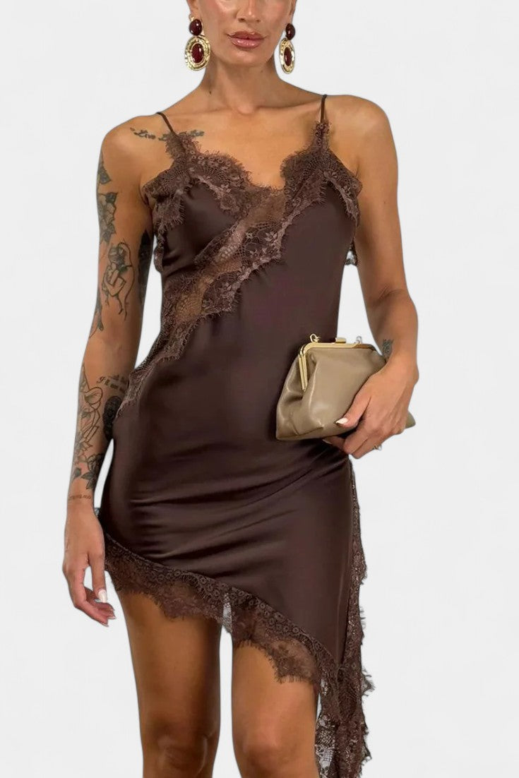 Robe Mini Katarina avec Bretelles et Dentelle