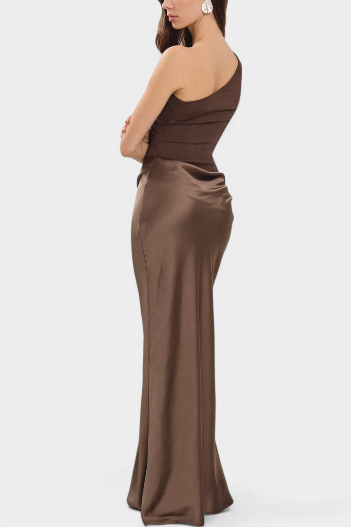 Robe Longue de Soirée avec Décolleté Asymétrique