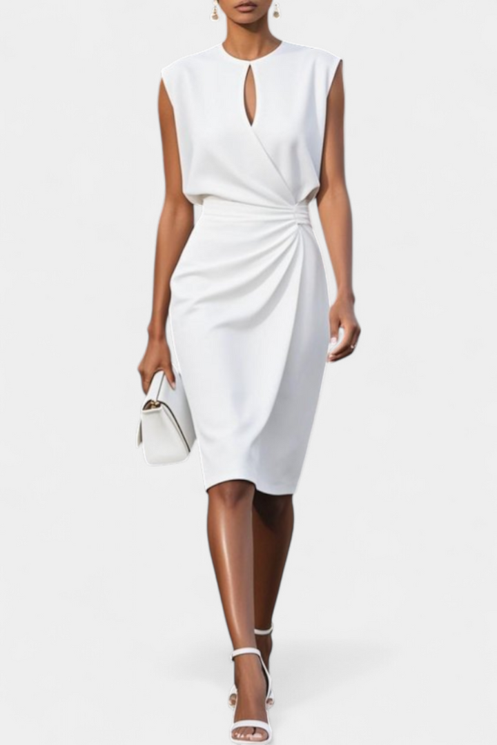 Robe Midi Maša avec Manches Longues et Décolleté Rond
