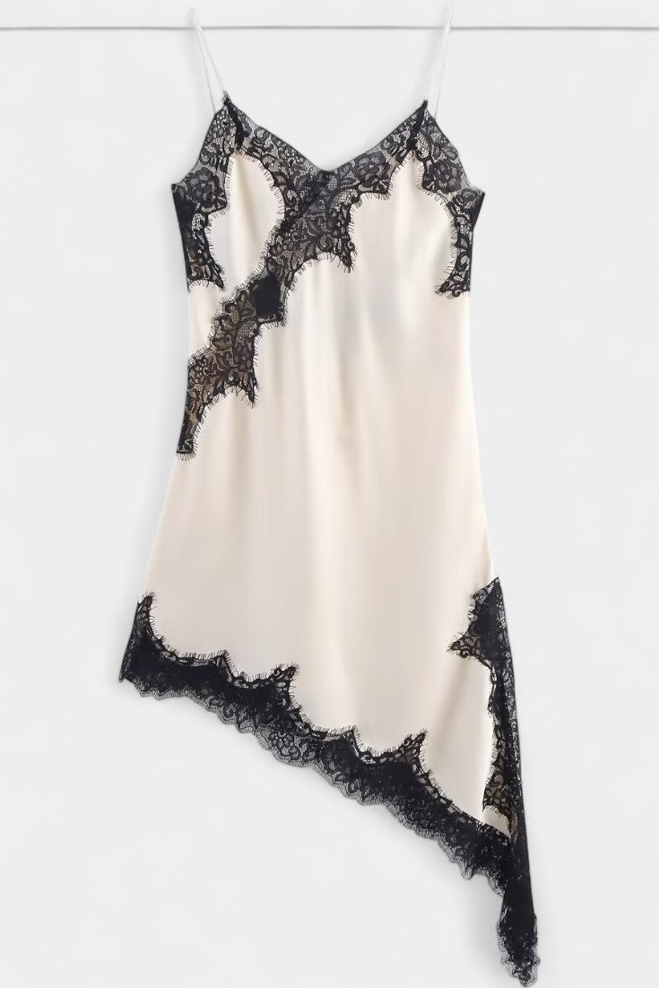 Robe Mini Katarina avec Bretelles et Dentelle