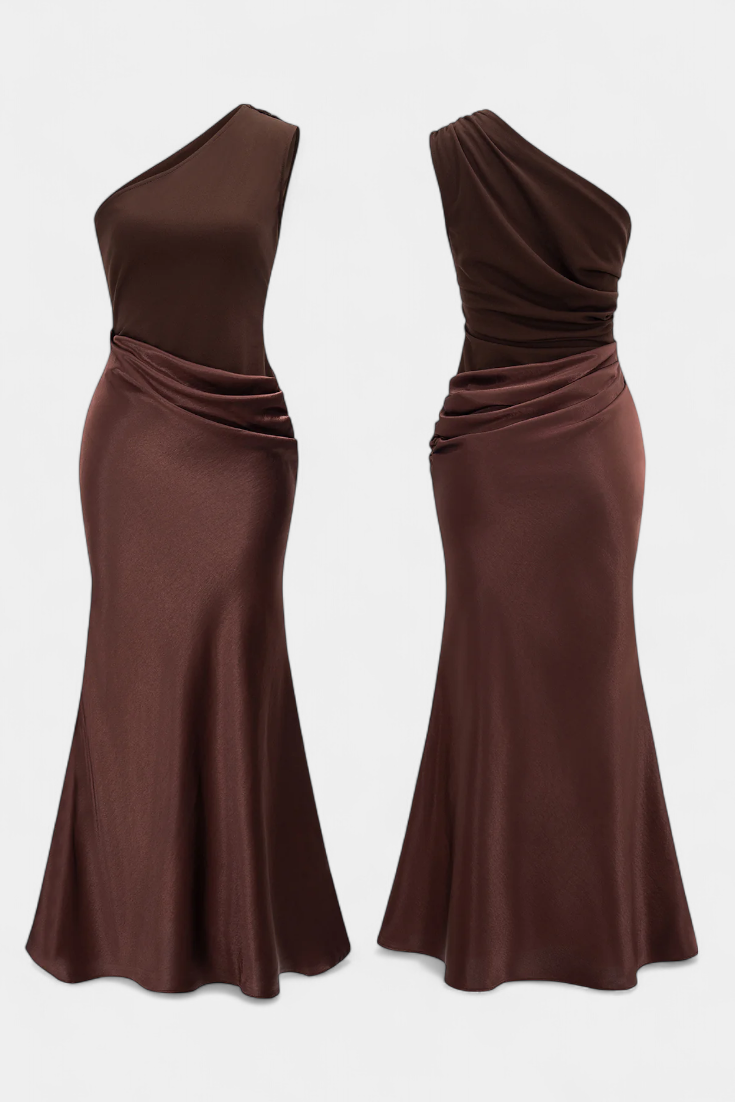 Robe Longue de Soirée avec Décolleté Asymétrique