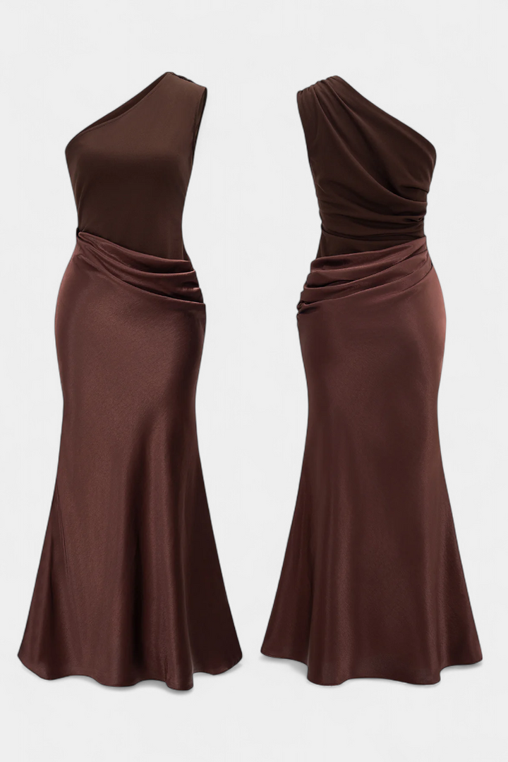Robe Longue de Soirée avec Décolleté Asymétrique