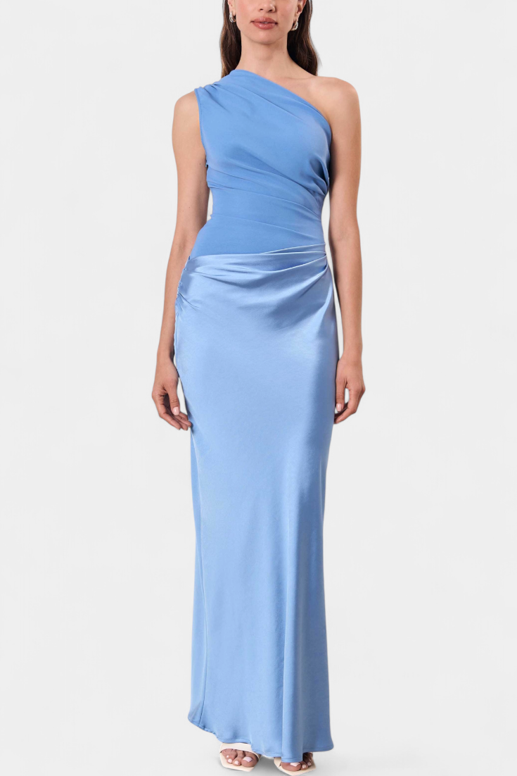 Robe Longue de Soirée avec Décolleté Asymétrique