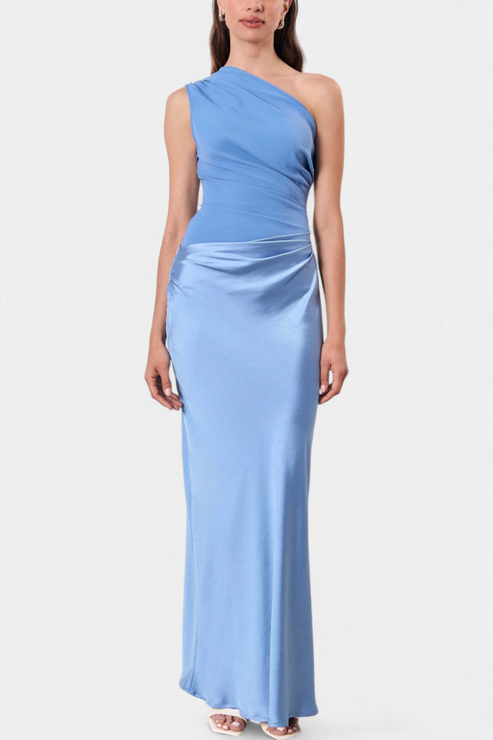 Robe Longue de Soirée avec Décolleté Asymétrique