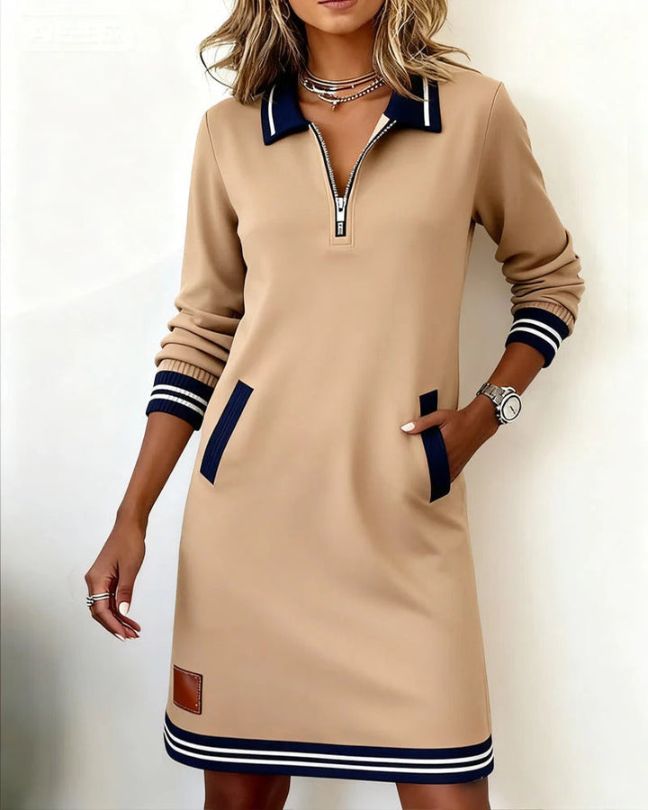 Robe élégante en coton à manches longues