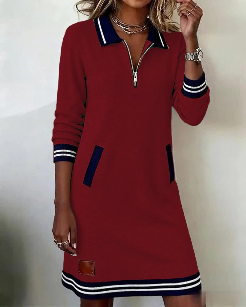 Robe élégante en coton à manches longues