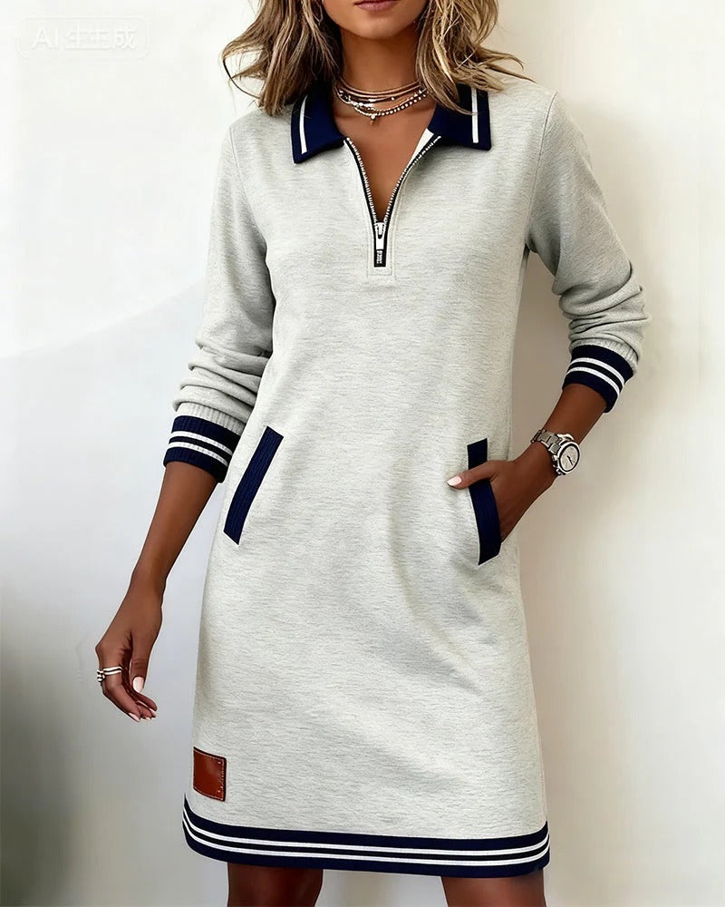 Robe élégante en coton à manches longues