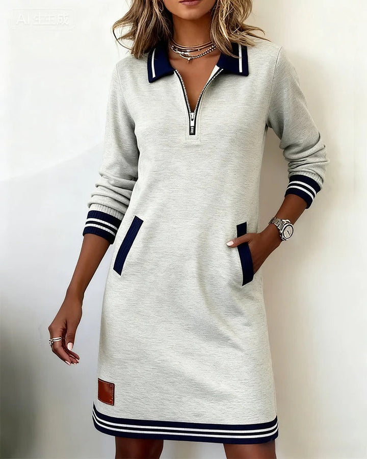 Robe élégante en coton à manches longues