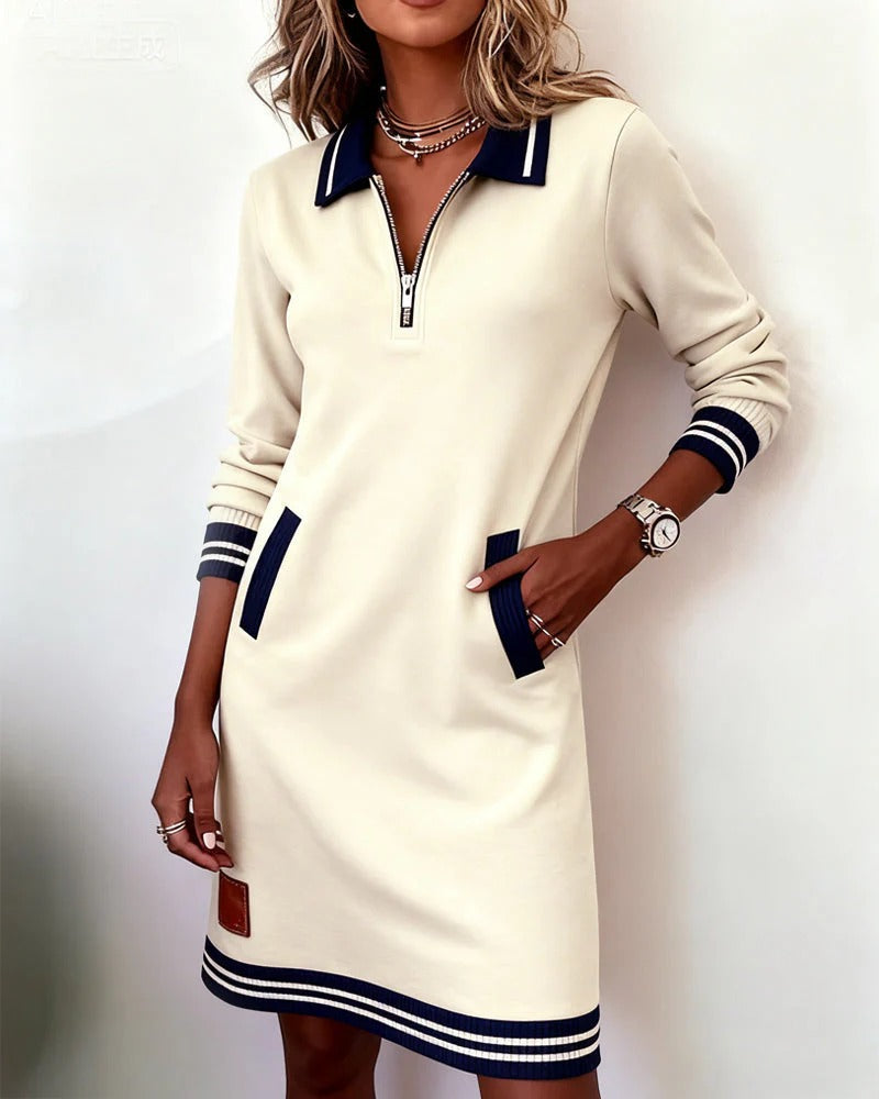 Robe élégante en coton à manches longues