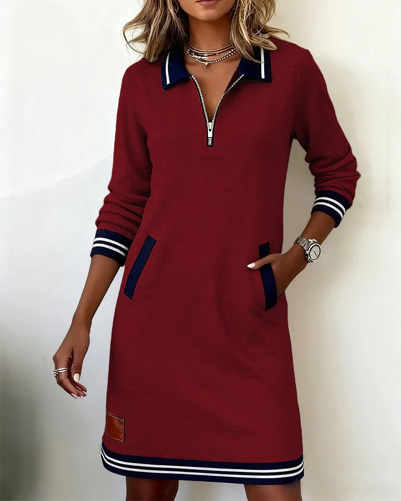Robe élégante en coton à manches longues