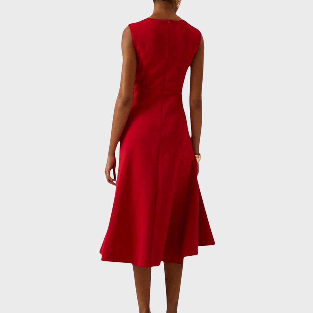 Katarina - Robe midi asymétrique froncée
