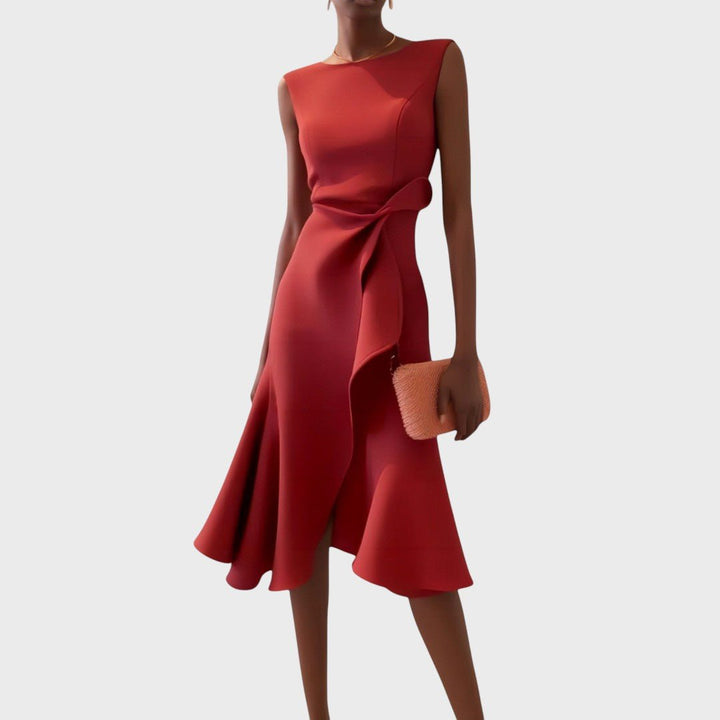 Katarina - Robe midi asymétrique froncée