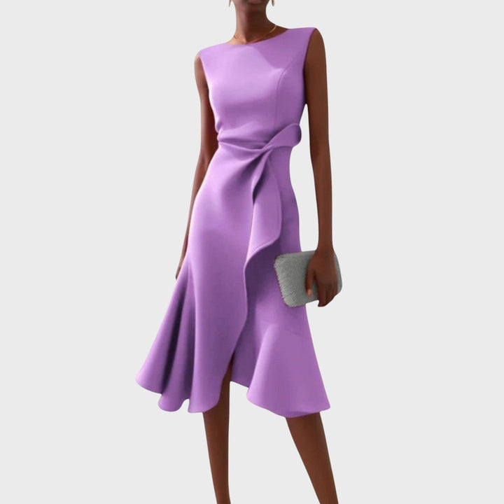 Katarina - Robe midi asymétrique froncée