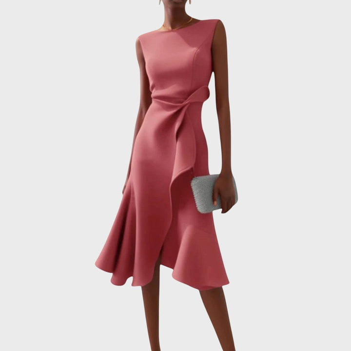Katarina - Robe midi asymétrique froncée