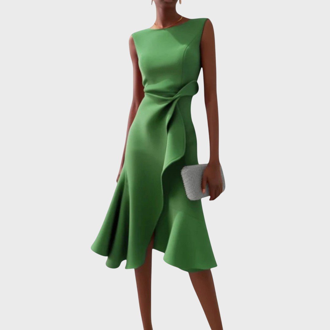 Katarina - Robe midi asymétrique froncée
