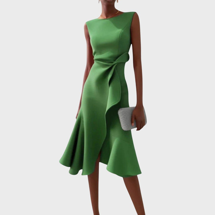 Katarina - Robe midi asymétrique froncée