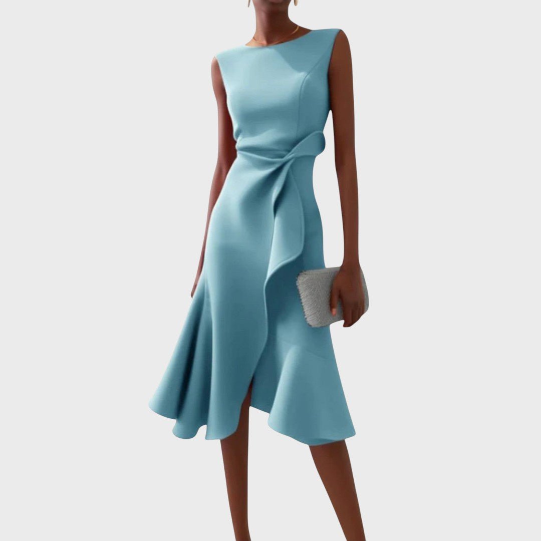Katarina - Robe midi asymétrique froncée