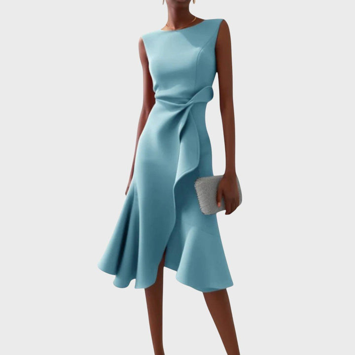 Katarina - Robe midi asymétrique froncée