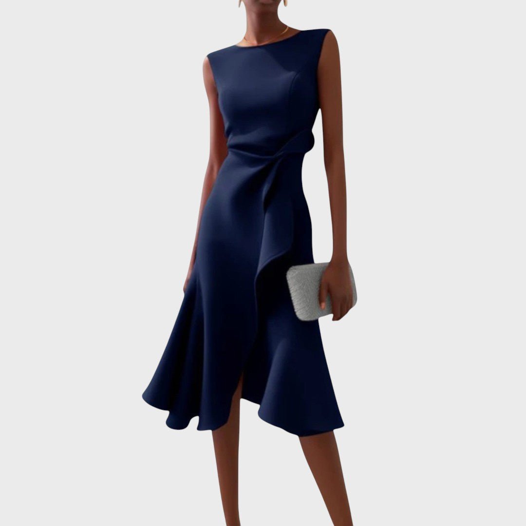 Katarina - Robe midi asymétrique froncée