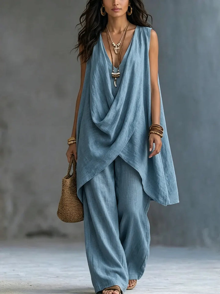 Ensemble en coton et lin boho style femme