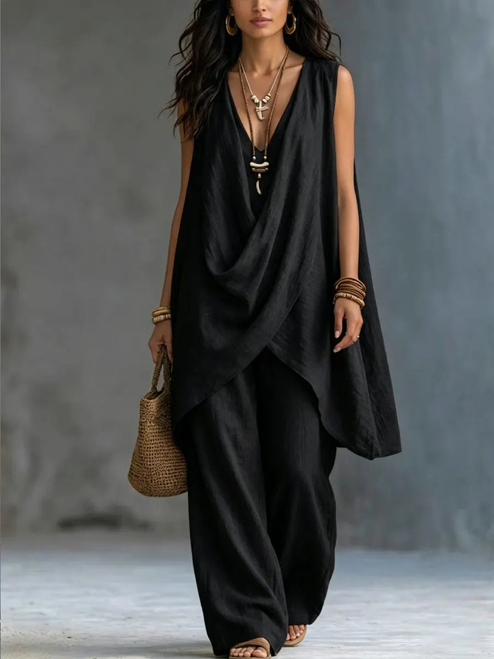 Ensemble en coton et lin boho style femme