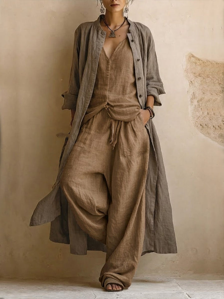 Ensemble boho en lin 3 pièces
