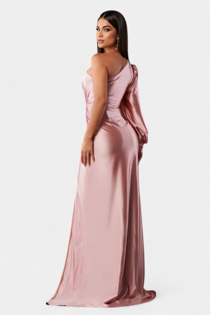 Robe Asymétrique Andrea avec Drapé sur une Épaule